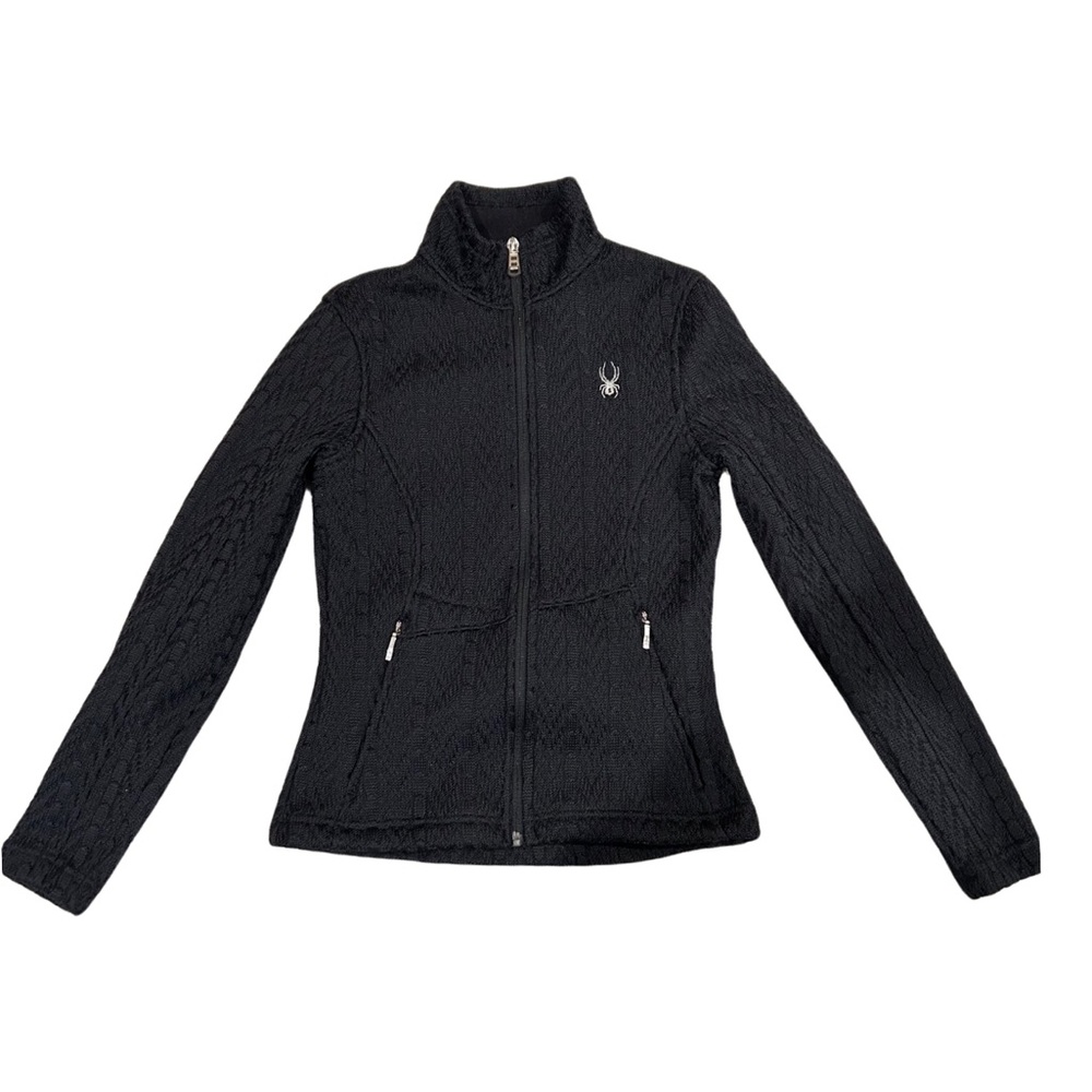 Like New Spyder Black Jacket XS Knit Style